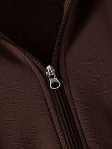 Sweat à capuche pour femme élégant, 100% coton, surdimensionné, fermeture éclair, respirant, décoré de paillettes, logo personnalisé sur le devant, à capuche pour l'hiver, basiques - Product Image 3