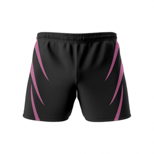 Black Rugby <b>Shorts</b> with Custom Design Logo and Size Sublimated Breathable and Comfortable for Adults - Product Image 2