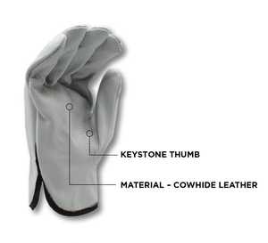 Gants de travail en cuir de vachette robustes X-Large de haute qualité pour conducteurs camion conduite entrepôt jardinage agriculture - Product Image 3