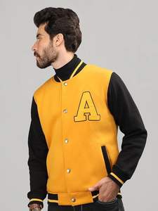 Chaqueta acolchada de lana de cuero de alta calidad personalizada de fábrica, talla XL, invierno, nueva moda, Letterman, diseño de béisbol, bordado Doble - Product Image 4