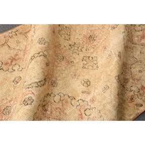 2.5x5.7 ft Rug, Turkish Rug, Vintage <b>Brown</b> <b>Wool</b> Bordered Rug - Product Image 5