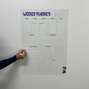 2024 Model-4 Durable Polystyrene Dry Erase <b>Weekly</b> <b>Planner</b> Organizer Reusable <b>Whiteboard</b> for Wood Metal Surfaces Static Product - Product Image 4