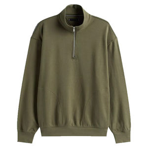 Pull-over surdimensionné à fermeture éclair et quart en tricot pour hommes Sweat-shirt à capuche décontracté pour l'hiver Pull-over pour hommes de haute qualité avec logo personnalisé OEM - Product Image 1
