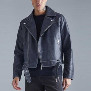 Blouson en cuir décontracté pour homme - Style urbain, écologique, imperméable, respirant, coupe décontractée, option logo frontal, prêt pour l'hiver - Product Image 1