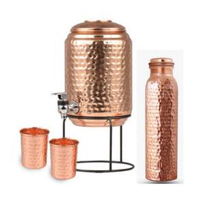 Vente en gros de dernière bouteille d'eau en cuivre pur faite à la main verres écologiques logo personnalisé emballage style classique pour cadeaux - Product Image 1