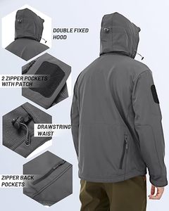 เสื้อแจ็คเก็ตซอฟต์เชลล์คุณภาพสูง OEM ปี 2024 สำหรับผู้ชาย ระบายอากาศ กันลม มีปกตั้ง ซิปแบบกำหนดเอง อุปกรณ์กลางแจ้งสำหรับฤดูหนาว - Product Image 5