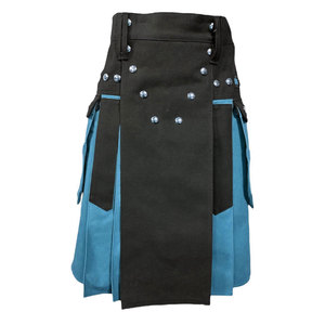 Venta Caliente: Kilt de Mezclilla de Dos Tonos, Estilo Híbrido Moderno y Utilitario para Hombre, Venta al por Mayor de Fábrica 2026 - Product Image 1