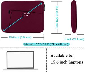 Housse pour ordinateur portable en polyester 15,6 pouces, sac bandoulière antichoc avec poche avant - Product Image 2