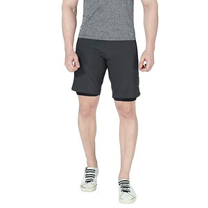 Ropa de hombre de alta calidad Pantalones cortos de doble capa en color sólido Pantalones cortos para correr de doble capa para hombre de mejor rendimiento - Product Image 1
