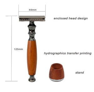 ANAAIF Rasoir argenté de haute qualité pour hommes Lame en bois réutilisable tranchante pour l'épilation du corps Poudre de beauté Soins personnels - Product Image 1