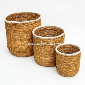 Ensemble de 3 paniers de rangement multifonctionnels en corde naturelle Dekor Asia, colorés, durables, pour la maison, la décoration et l'organisation - Product Image 2