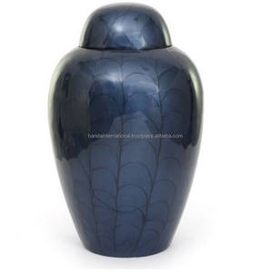 โกศใส่ศพทำจากทองเหลืองทรงโดมเคลือบสีทองและสีเขียวเคลือบทองดีไซน์สวย - Product Image 4