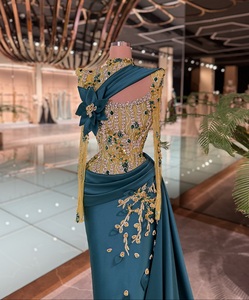 Elegante Vestido de Noche para Mujer con Silueta de Sirena y Pedrería hasta el Suelo Estiloso para Graduación Bodas y Fiestas - Product Image 2