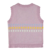Pull sans manches tricoté personnalisé pour bébés filles, pull-over pour enfants, gilet pull à étoiles pour enfants, en promotion