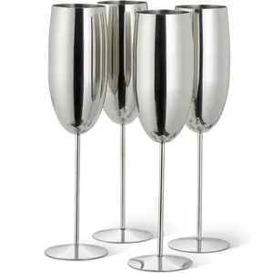 Schlussverkauf einfaches und elegantes Design metallisch Champagner silber glänzend poliert Trinkgeschirr Wein und Getränk für Hotels und Bars