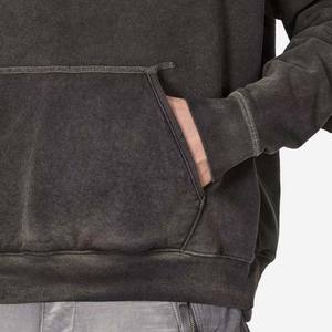 Sweat à capuche en polaire brodé délavé à l'acide Streetwear pour hommes Pull basique personnalisé OEM de haute qualité 100% coton Taille XL - Product Image 4