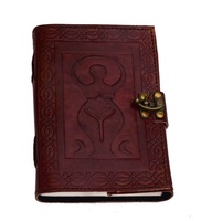 Carnet de notes et journal à feuilles mobiles fait main en cuir véritable gaufré motif Arbre de Vie Celtique, format de poche, pour croquis, notes, cadeau