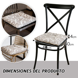 Cojín de silla de algodón y poliéster relleno de espuma suave de 40x40x4 cm con diseño de 4 puntos de costura Cojines y almohadas de asiento de 40x40x4 cm - Product Image 4