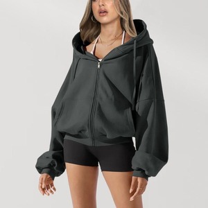 Femmes avant polaire Gym Fitness sweat à capuche décontracté Sports d'hiver sweat à capuche fermeture éclair complète longueur régulière veste de Yoga - Product Image 2
