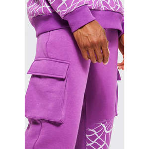 Survêtement de sport personnalisé en coton polaire de haute qualité sérigraphié Ensemble 2 pièces pour hommes - Product Image 4