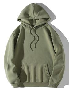 Sudadera con Capucha de Alta Calidad, 100% Algodón Fleece, 330g, Antiencogimiento, Talla Grande, Diseño 3D en Relieve, Lisa, para Hombre, Sin Forro, para Invierno - Product Image 3