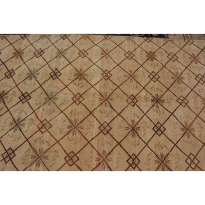 Alfombra Turca Vintage Clásica Beige Negro 5,6x9,1 pies Hecho a Mano Patchwork Lana Látex Respaldo Rectángulo Estilo Tabriz para Sala de Estar - Product Image 5