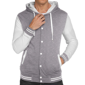 Veste universitaire taille plus en laine/cuir personnalisée OEM pour hommes respirant manches longues logo brodé col en V haut Streetwear pour - Product Image 4