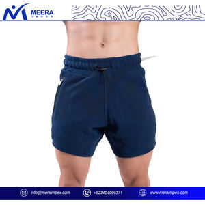 Pantalones cortos deportivos de verano azul liso para hombre, pantalones cortos holgados de entrenamiento físico de secado rápido, transpirables y ligeros - Product Image 3