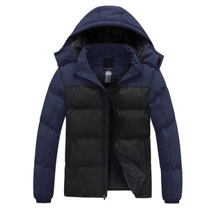 Doudoune d'hiver avec logo personnalisé pour hommes Dernier style Coupe-vent Imperméable à col montant Fermeture à glissière Vêtements à bulles en velours côtelé - Product Image 1