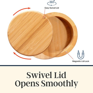 Nhà bếp lưu trữ <span class=keywords><strong>container</strong></span> muối tre hầm với nắp xoay cấp thực phẩm & chống bụi cho nhà bếp Countertop - Product Image 5