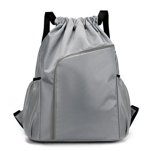 Custom <b>Promotional</b> Eco-friendly 210D Canvas Silkscreen Logo Packaging Nylon Drawstring Gym Bag <b>Backpacks</b> 30-40L - Product Image 6