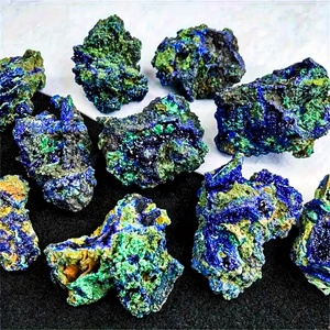 Vendita all'Ingrosso di Cluster di Cristalli Naturali di Azurite Blu, Esemplari Minerali Verdi, Artigianato in <span class=keywords><strong>Cristallo</strong></span> per Decorazione - Product Image 5