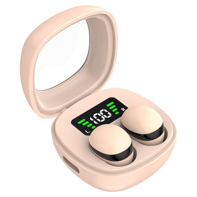 E6 Mini Sleep Wireless Earbuds for 5.3 Type-C Charging Pain-Free Side Sleep Comfort Ultra-Long Life LED ENC Noise