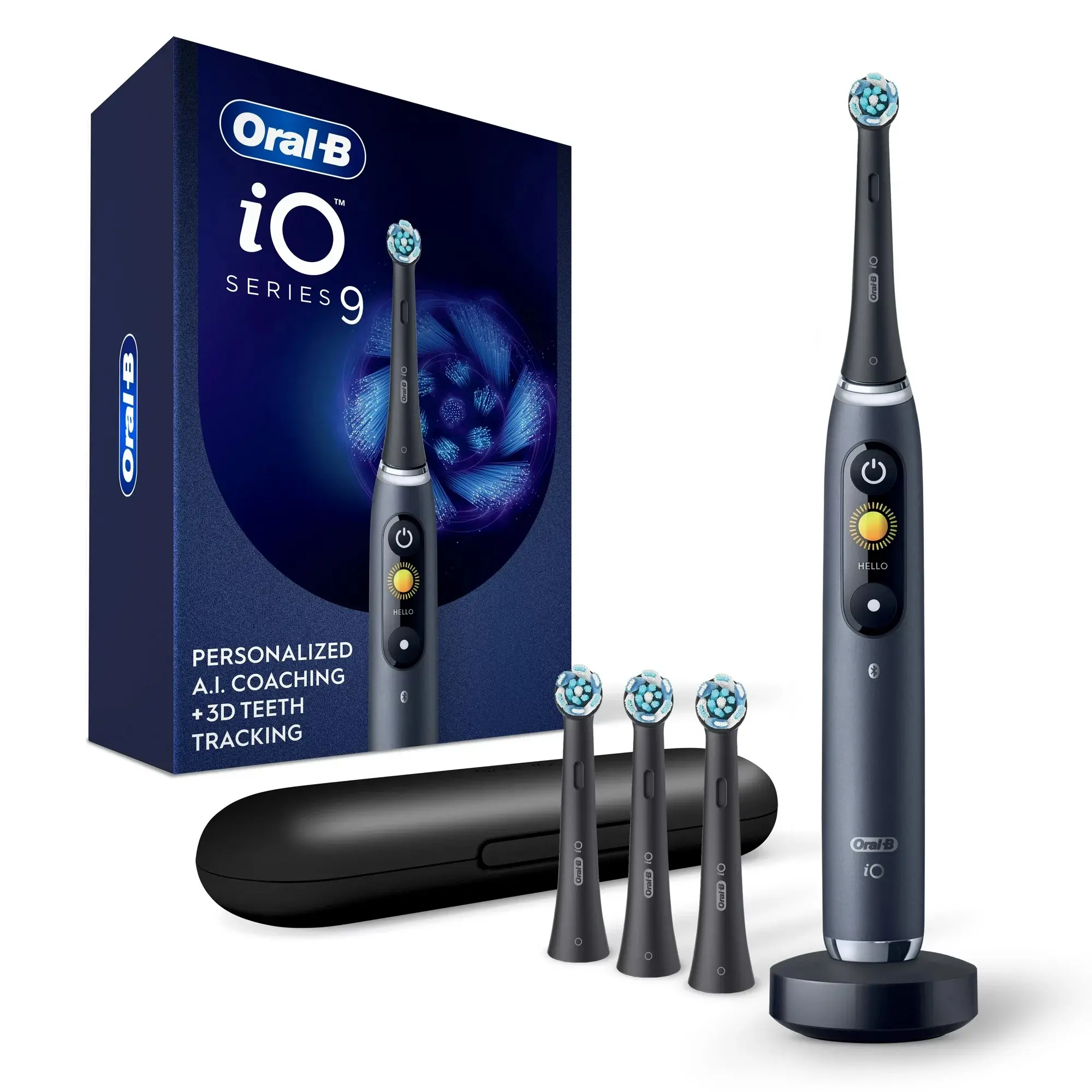 Электрическая зубная щетка Oral-B iO Series 9 с 4 насадками, черный оникс