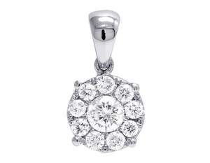Classique Simple Design S925 Argent Moissanite Diamant Rond Tendance Collection Mignon Solitaire Pendentif Pour Les Femmes - Product Image 1