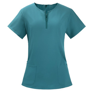 Logo personnalisé à séchage rapide infirmière clinique pour animaux de compagnie col en V uniformes uniformes hospitaliers chirurgicaux haut gommages pour hommes femmes - Product Image 5