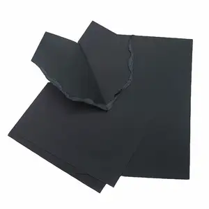 Lizheng Personalizado Faux Leather Textured Paper Imitação Em Relevo Papel De Grão Para Encadernação Caixa Embalagem papelão preto