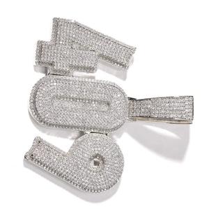 Plata de Ley 925 Iced Out Letter Colgantes Vvs Moissanite Diamond Jewelry Hip Hop Custom Letter Name Pendant - Product Image 4