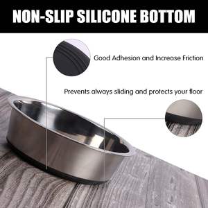 Qualité supérieure 900ml En Acier Inoxydable Chien Chiot Bol D'alimentation Lourd Antidérapant Base En Silicone Mangeoire Pour Animaux De Compagnie Chat Plaque Accessoires Pour Animaux De Compagnie - Product Image 2
