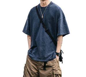 เสื้อยืดผ้าแห้งเร็วสำหรับผู้ชายเสื้อยืดวินเทจผ้าคอตตอนโอเวอร์ไซส์แบบสั่งทำสีและขนาด - Product Image 2