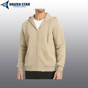 เสื้อฮู้ดซิปผู้ชาย สีพื้น ผ้าฝ้ายฟลีซ 100% ทรงปกติ ใส่สบายในฤดูหนาว บริการ OEM ด้านหน้า ลายดิจิตอล เป็นมิตรกับสิ่งแวดล้อม 500-300 - Product Image 3