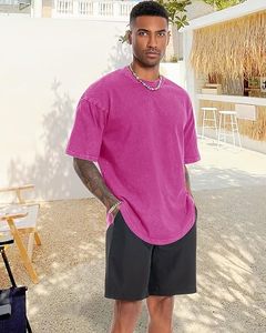 Mens Fashion Short Sleeve <b>Tshirts</b> Workout Oversize Pullover Solid Color Casual Tees - Product Image 4