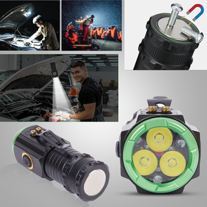 Chăm sóc 4 sạc 3 chế độ nhôm <span class=keywords><strong>Torch</strong></span> với cơ sở từ tính ở phía sau có thể được sử dụng cho cắm trại trekking nhà để xe - Product Image 4