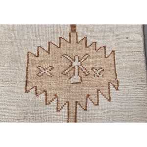 พรมวินเทจสไตล์ตุรกี Herki Runner ขนาด 2.3x10.4 ฟุต สีน้ำตาลลายจุด ทำจากขนสัตว์ - Product Image 5