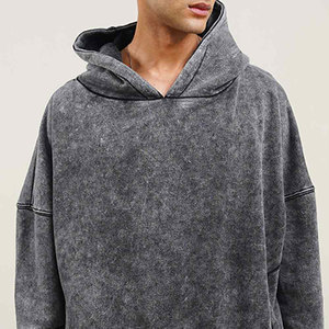 Ensemble de survêtement d'hiver pour homme avec logo personnalisé XXL, tissu en molleton délavé, respirant, coupe-vent, sweat-shirt et pantalon de survêtement, streetwear décontracté - Product Image 2
