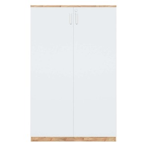Minimalist 3-Tier Lockable Metal <b>Storage</b> Cabinet THS68032-80x40x126cm Hinged Doors Rubber Wood for Gym Use - Product Image 2