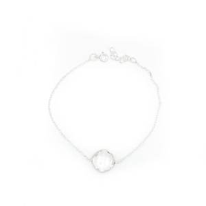 925 Sterling Silver Dainty Crystal <b>Bracelet</b> Natural Gemstone Wedding Jewelry White <b>Bracelet</b> Gift for Her - Product Image 3