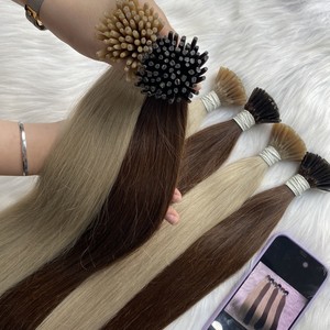 MÉLANGE BLONDE CHEVEUX RUSSES K U I V ASTUCE PLATE KÉRATINE COULEURS DE QUALITÉ SUPÉRIEURE NUANCES EXTENSIONS DE CHEVEUX HUMAINS SLAVES - Product Image 4