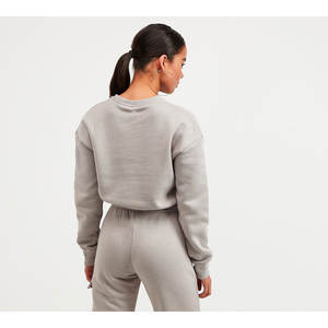 Ensemble de survêtement sportif personnalisé avec logo, sweat-shirt et pantalon de jogging en molleton, taille plus, pour femmes - Product Image 4