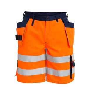 Pantalones Cortos de Seguridad de Trabajo Negros y Naranjas de Alta Visibilidad ANSI Clase 3, Impermeables, de Secado Rápido, con Logotipo Personalizado y Múltiples Bolsillos - Product Image 1
